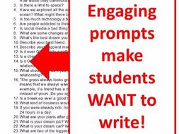 engaging and interesting journal writing prompts for all students by