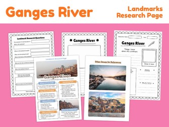 Ganges River Landmark Research Project | Geography Worksheets