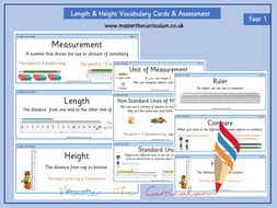 Year 1- Length & Height Vocabulary and Assessment | Teaching Resources