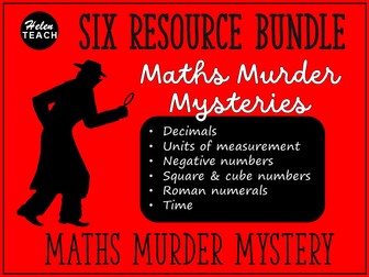6 Maths Murder Mysteries With Answers BUNDLE