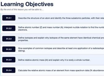 IBDP SL Chemistry - S1.2 - Atomic Structure