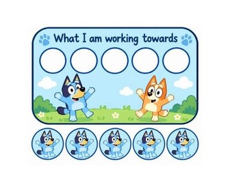 Bluey themed reward chart with choice board