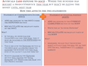 Adjustments for Accruals and Pre-payments explained