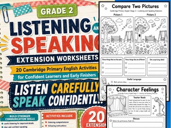 Grade 2 Listening and Speaking Extension Worksheets | Cambridge English Activities