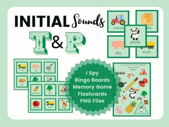 "t" & "p" Initial Sounds Games