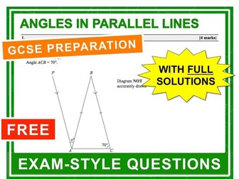 GCSE 9-1 Exam Question Practice (Angles in Parallel Lines)