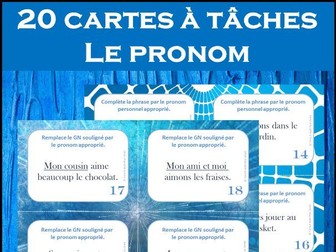 20 cartes à tâches - Le pronom / FRENCH GRAMMAR TASK CARDS