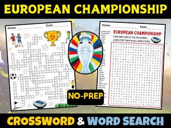 European Championship: Crossword Puzzle and Word Search Activities