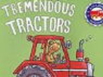 Tremendous tractors vocab sheet with qr code link to the story.