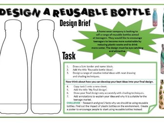 Design a re-usable bottle task sheet. Excellent design cover work!