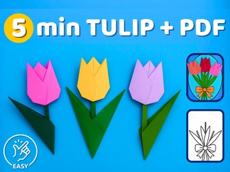 5-Minute Tulip Origami + Template