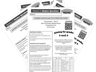 Eduqas Predicted Paper Shadow Questions - First 40 marks