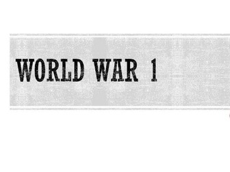 WW1 - KS2