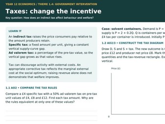 Edexcel Economics Theme 1.4 A3 Revision Mats