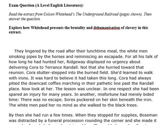 The Underground Railroad Extracts and exam questions