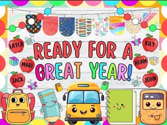 Ready for a Great Year!: Back To School Bulletin Board or Door Decor Kit | August & September