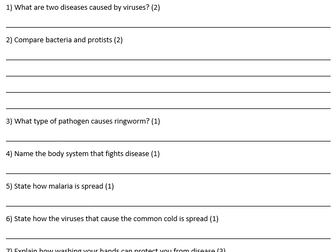 KS3 Diseases Test