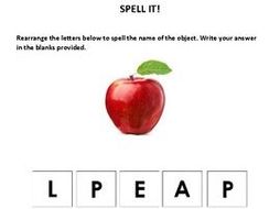 Unscramble Spelling Activities (for special ed., preschool, and kindergarten)