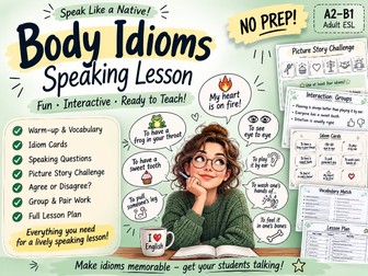 Body Idioms Speaking Lesson | A2–B1 | Adult ESL