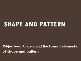 KS3 - Formal elements - Exploring shape, pattern & line