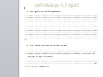Combined Science Biology knowledge questions and most answers.