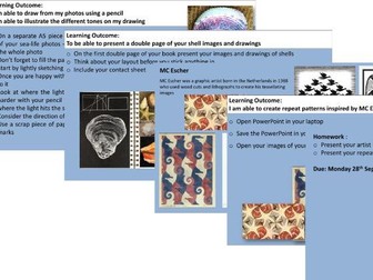 Year 10 - GCSE Textiles - Week 2 - Drawings and Artist Research - Beach Life