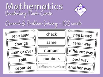 102 General & Problem Solving Vocabulary Cards