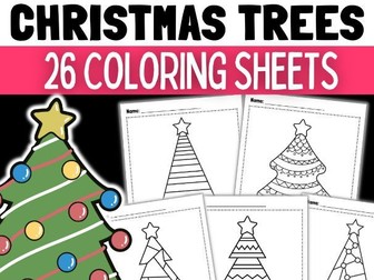 Christmas Tree Coloring Pages and Writing Papers – Coloring & Writing Worksheets