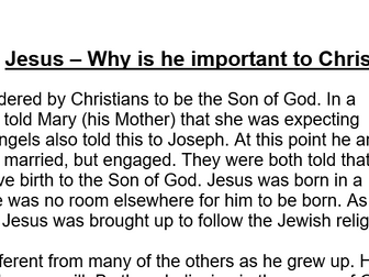 Jesus - Why is he important to Christians?