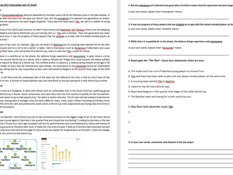 3 AO1 information retrieval World Cup worksheets