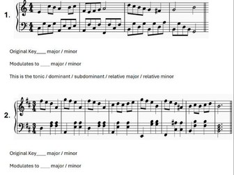 Modulation - Which key has the music modulated to?