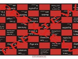 Adjectives Checker Board Game