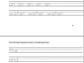 First 100 high frequency words - trace and handwriting practice
