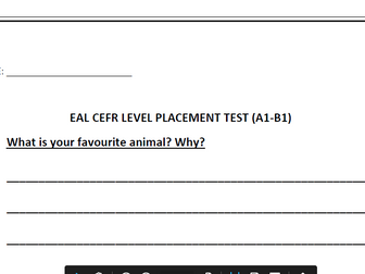 ESL/EAL Level Placement Test