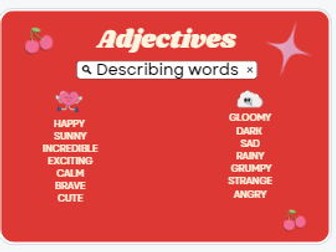 English word flashcards