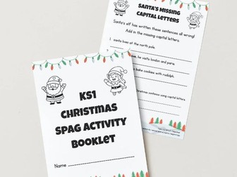 KS1 Christmas SPaG Activity Booklet – 20 Pages - 10 Fun Activities with Colouring Pages & Answers