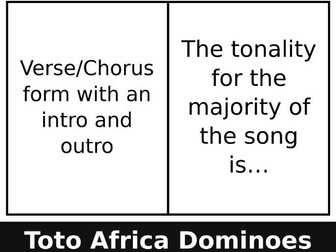 Eduqas GCSE: Toto Africa Revision Dominoes