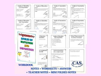 Right Triangle Trigonometry Workbook | Angles Elevation & Depression
