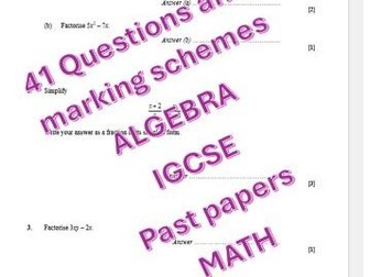 IGCSE ALGEBRAIC MANIPULATIONS - 0580-PAST PAPER QUESTIONS AND MARKING SCHEMES