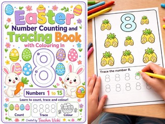 Easter Number Tracing 1 to 15 Worksheets