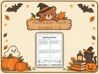 Halloween 1st Grade Fall Math Review