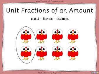 Unit Fractions of an Amount - Year 3