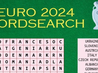 Euro 2024 Football Wordsearch