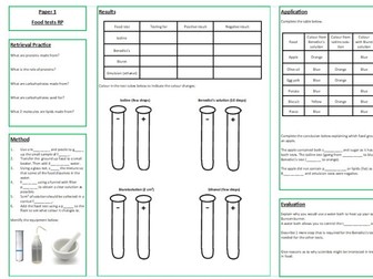 Food tests RP Revision Mat