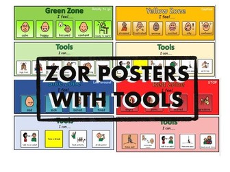 Zones of Regulation Posters with Tools