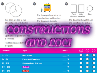 Constructions And Loci Worksheet + Answers (Foundation GCSE)