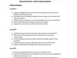Edexcel Politics 3C - All Past 15 Mark Questions