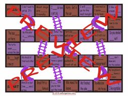 Adverbs Chutes and Ladders Board Game