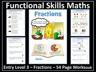 Fractions Workbook - Functional Skills Maths - Entry Level 3
