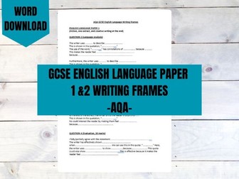 AQA GCSE English Language Writing Frames